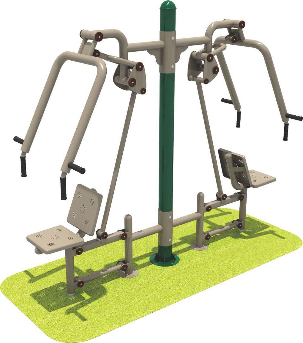 乐鱼健身器材 双人坐推器